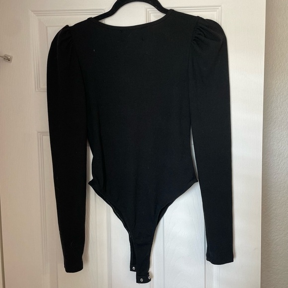 Foundist LA Black Ribbed Long Sleeve Bodysuit - Picture 2 of 5
